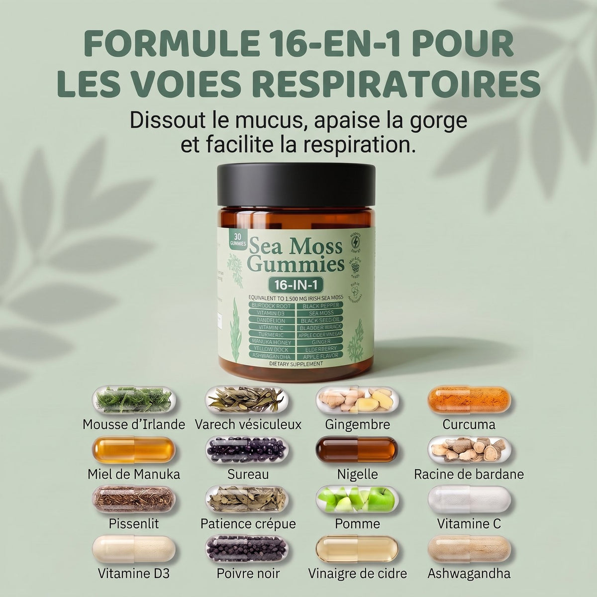 Formule 16-en-1 avec tous les ingrédients