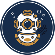 Distintivo: casco da palombaro in un sigillo rotondo